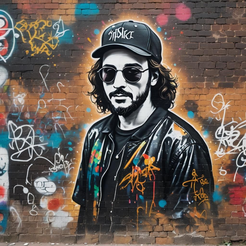 Shakespeare as Disco Rapper Graffiti Art