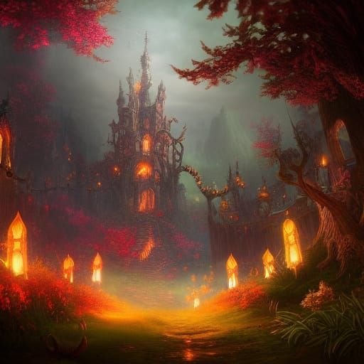 Romantic Hellish Fairyland: Detailed Matte Painting