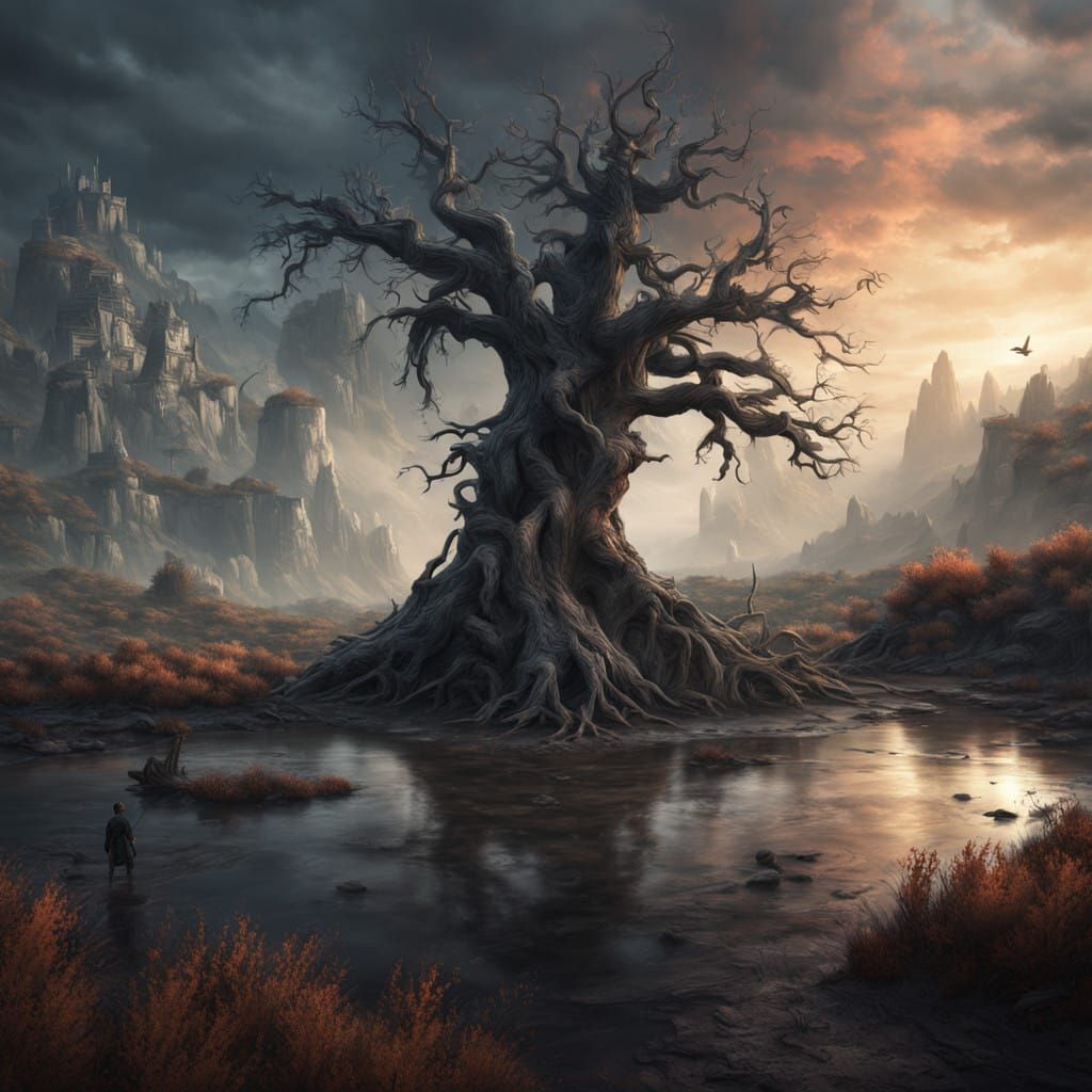 Ethereal Twilight on a Lonely Lagoon