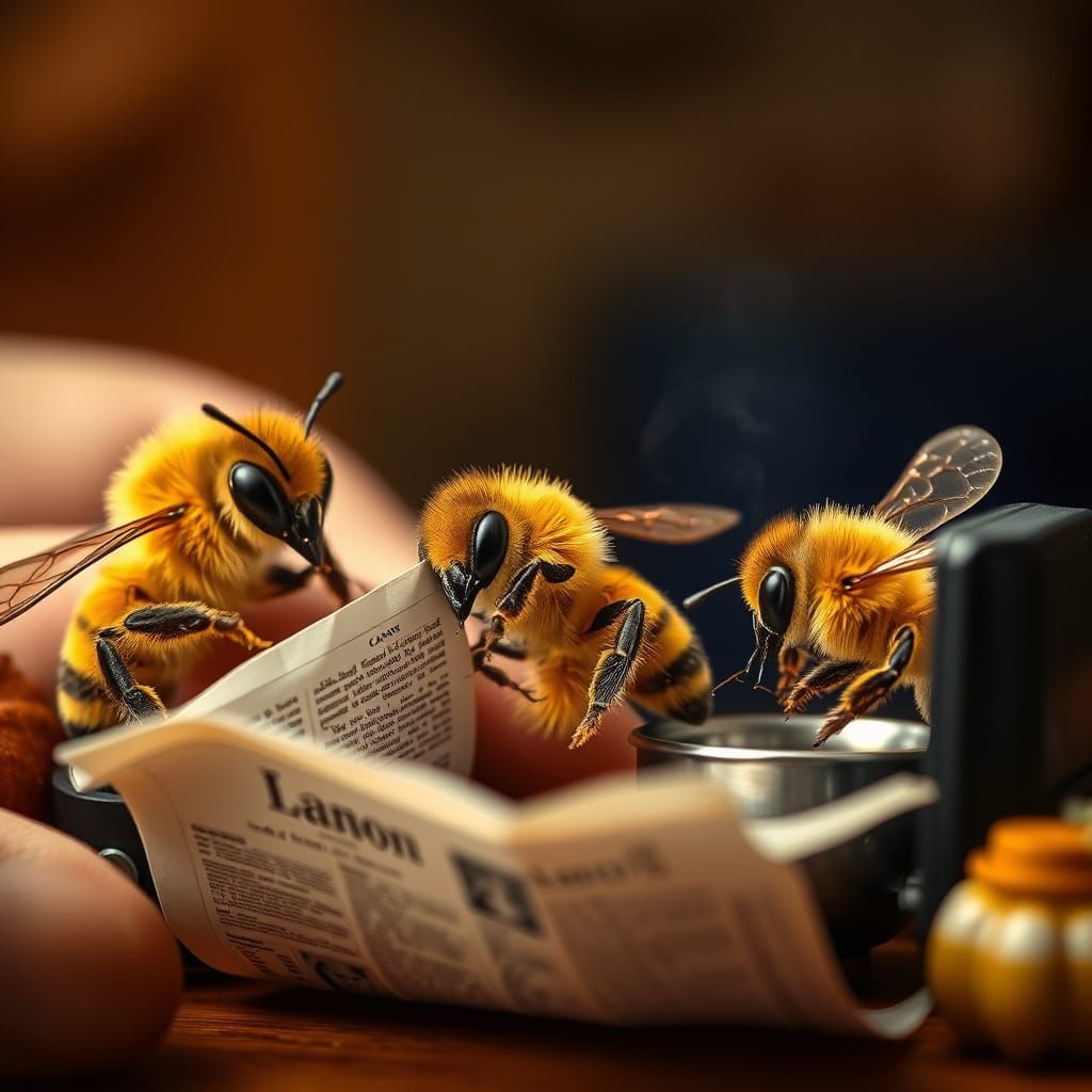 Honey Bee Family Caught in a Heartwarming Moment of Daily Li...