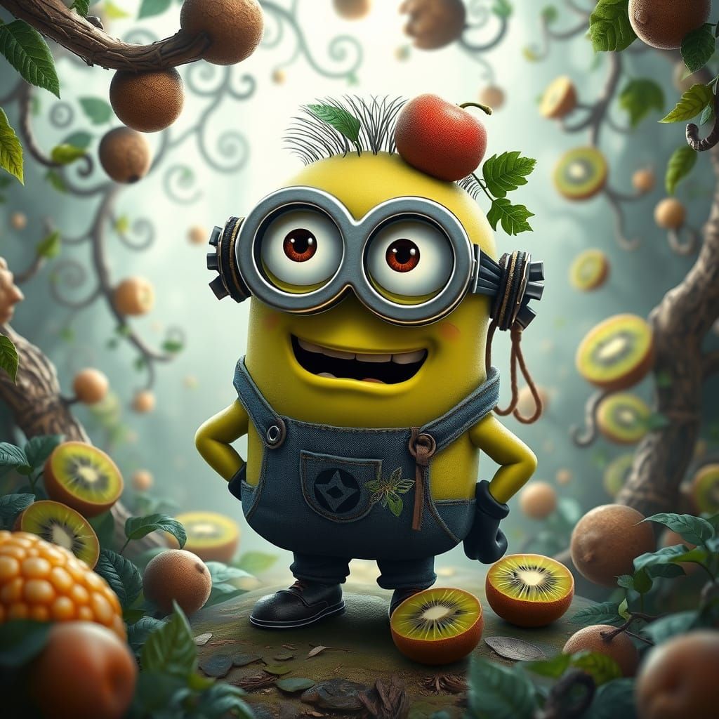 Whimsical Kiwi Wonderland in Vibrant Green