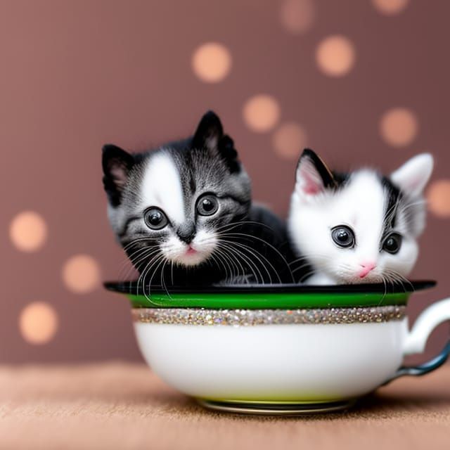 Kittens in Teacup: Fine Art Macro Photography