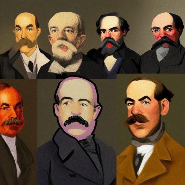 Adam Smith, Keynes, Marx: Post-Impressionist Digital Art