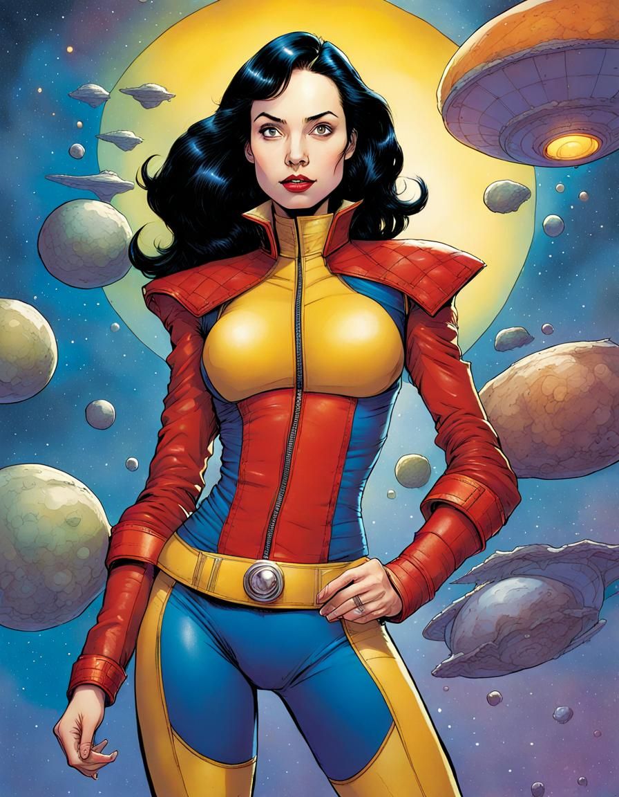 Sci-Fi Captain in Comic Book Illustration Style