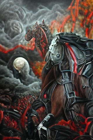 Detailed Horseman of the Apocalypse Painting