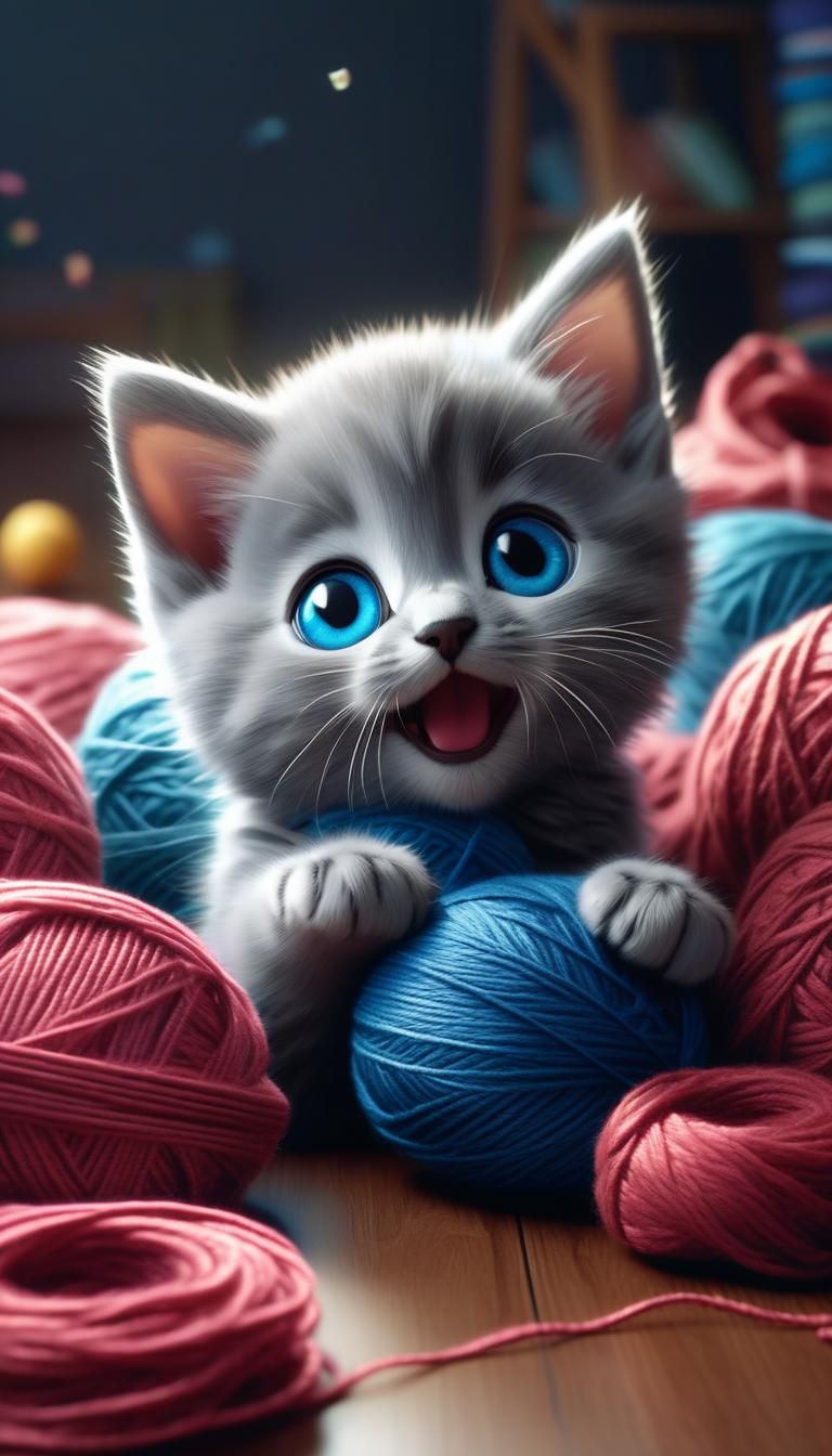 Cute Gray Kitten