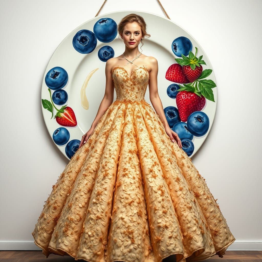 Surreal Still Life of Cinnamon Oatmeal Ballgown