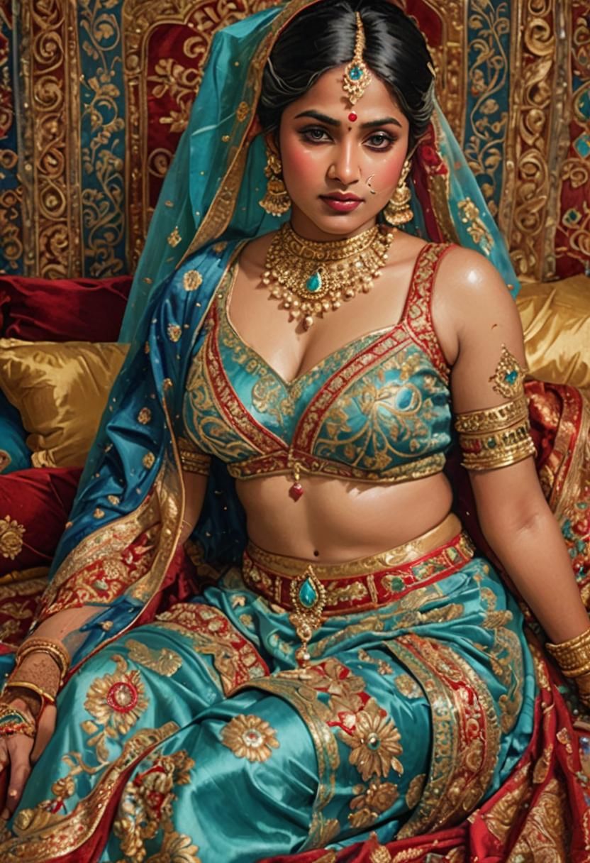 Indian Bride Portrait in 19th Century Style