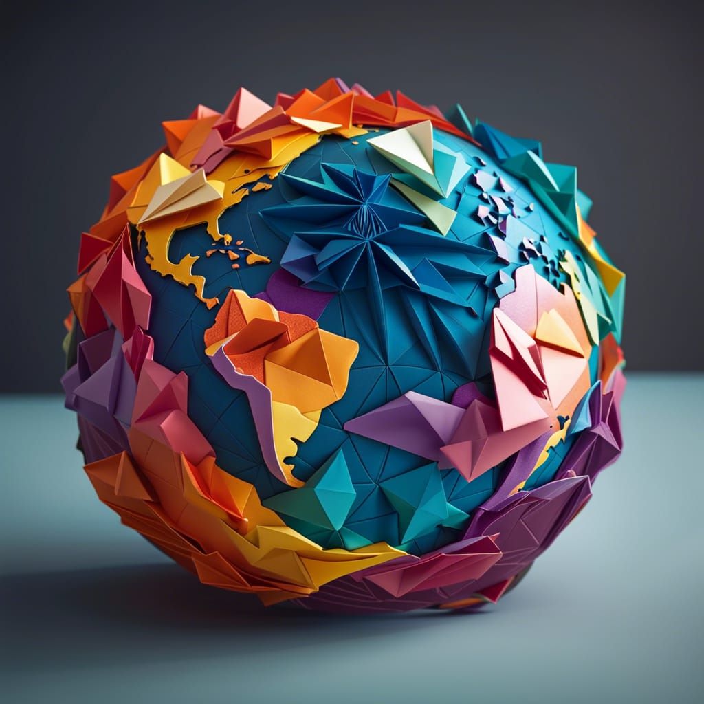 Planet Earth in Origami