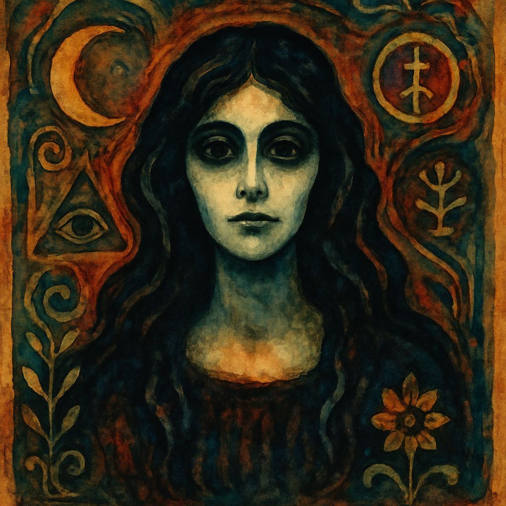 Haunting Alcohol Ink Portrait in Expressionist Style