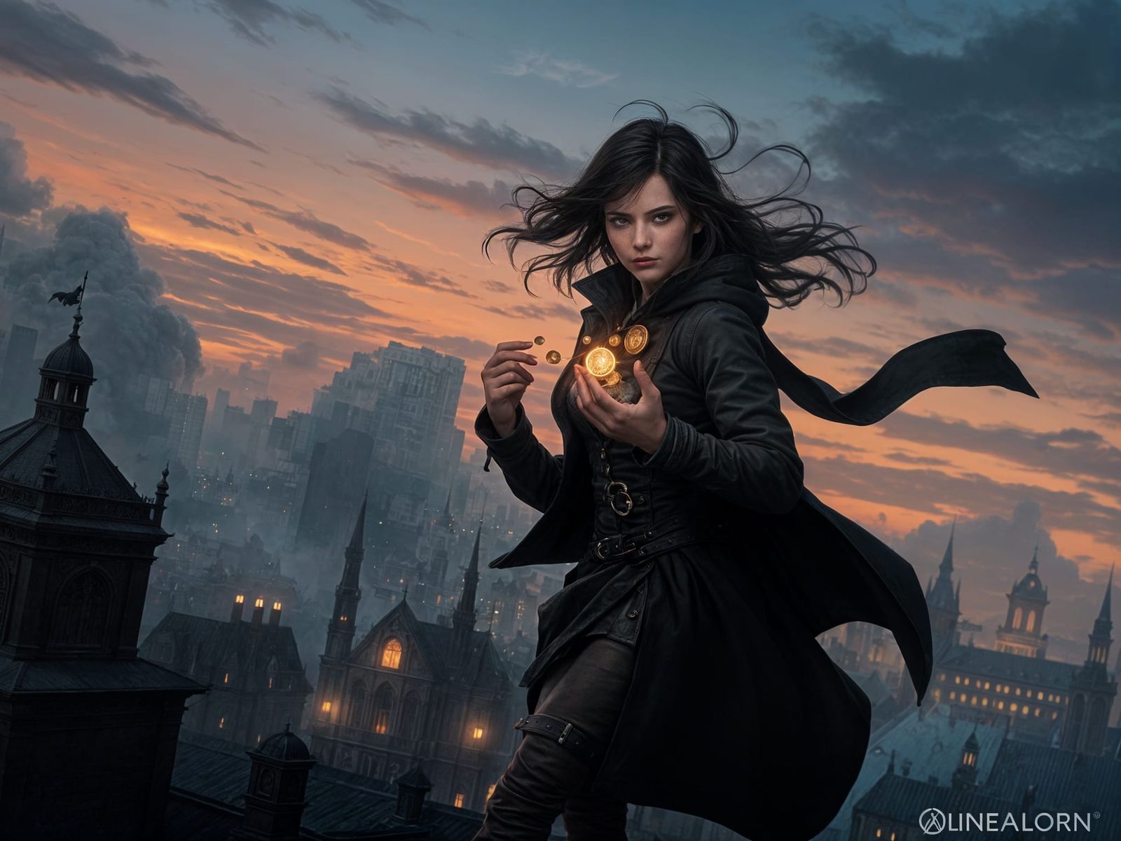 Mistborn Heroine in Action: Matte Painting Style
