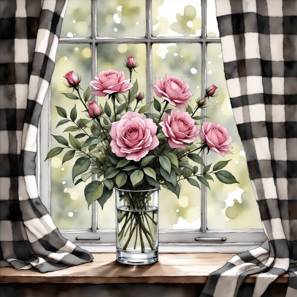 Square Trees in a Minimalist Black and White Scene