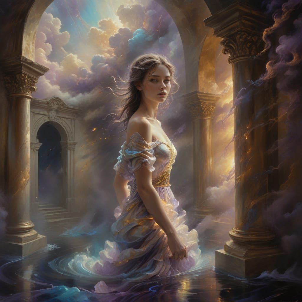 Surreal Figure Emerges From Darkness in Vibrant Oil Painting