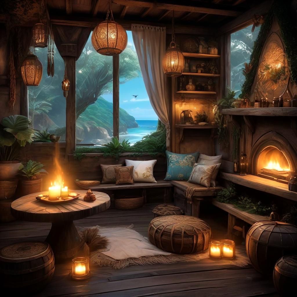 Bohemian Island Fantasy Illustration