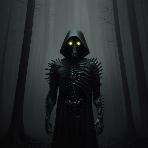 Surreal Boy Stands in Fauvist Village Street with Glowing Ey...