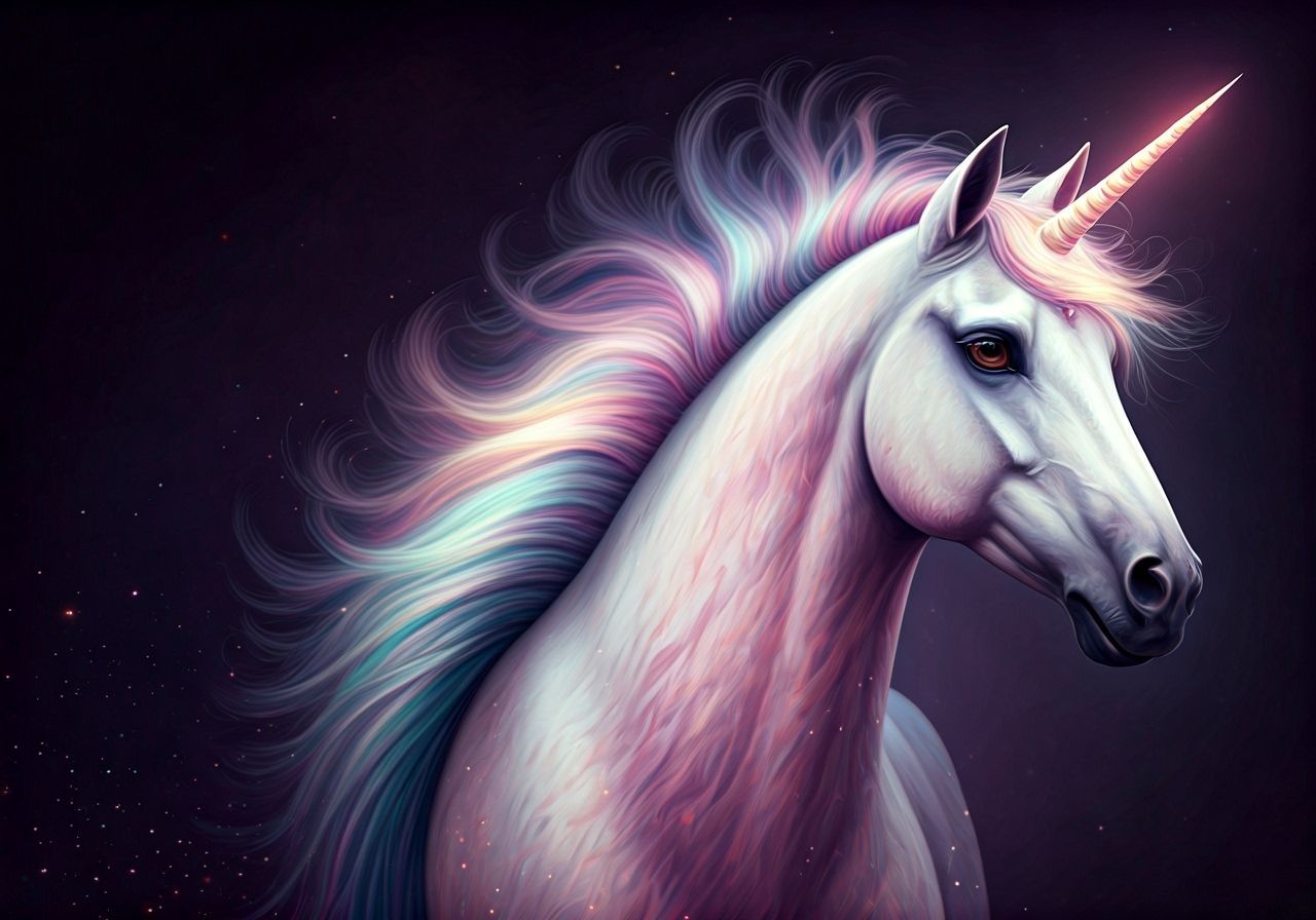 Mythical Naiad Entertains Graceful Unicorn