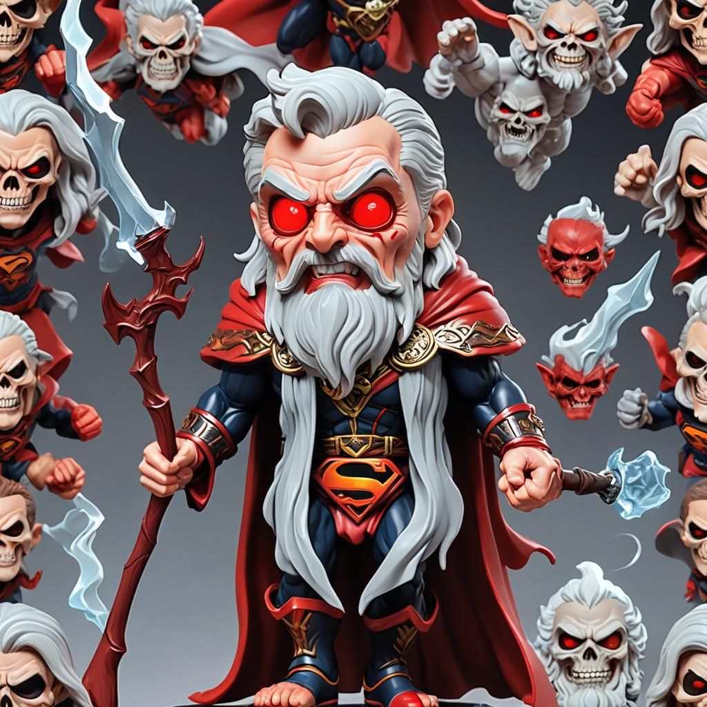 Skull Vampire Bodybuilder in Funko Pop Style