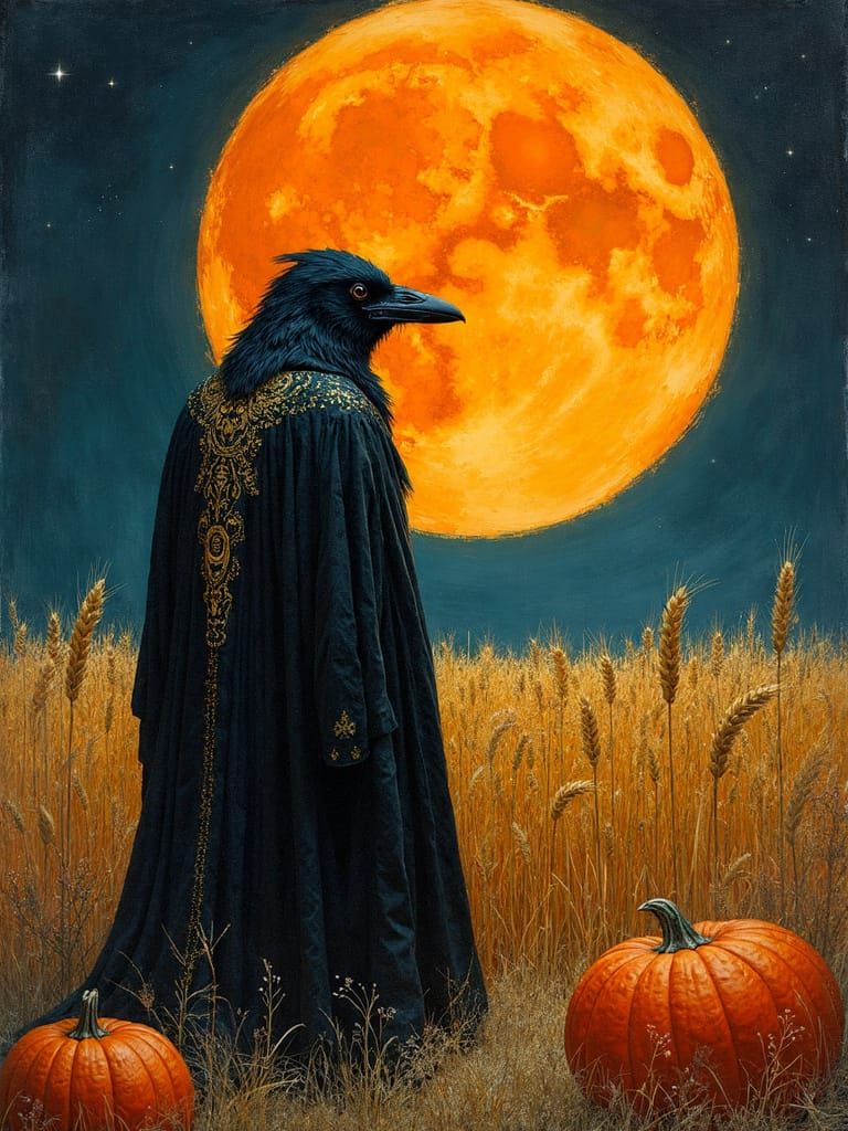 Fantasy Crow Man in Harvest Moon Field
