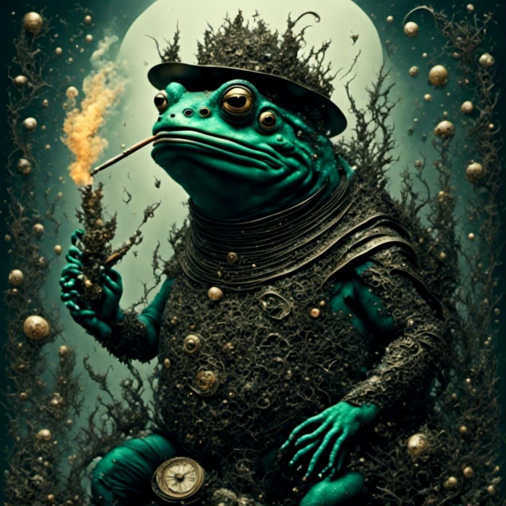 Cosmic Frog: Smoking Stogie in Swirling Galaxy