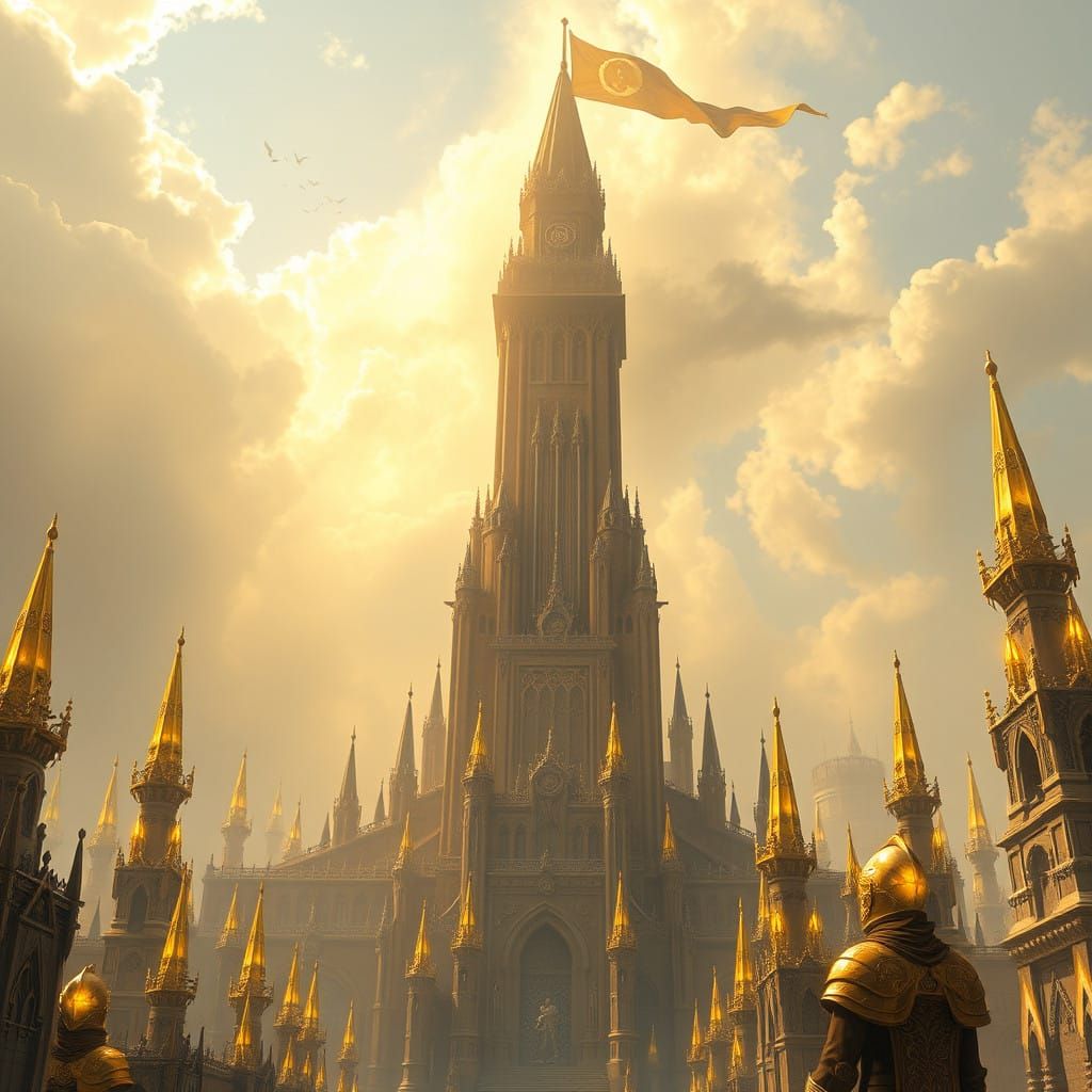 Ethereal Dominion Ascends in Golden Haze