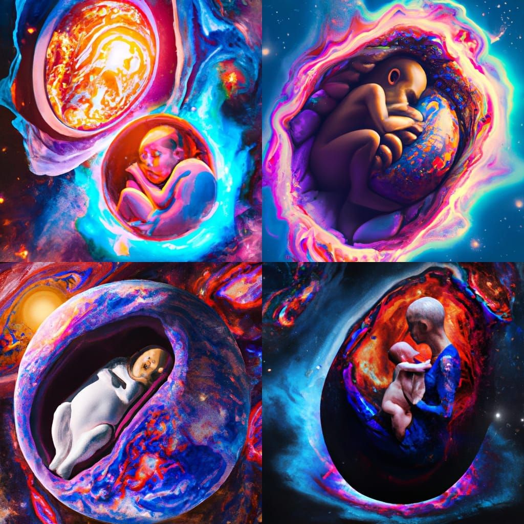 Intergalactic Cosmic Baby in Womb: Outer Space Theme