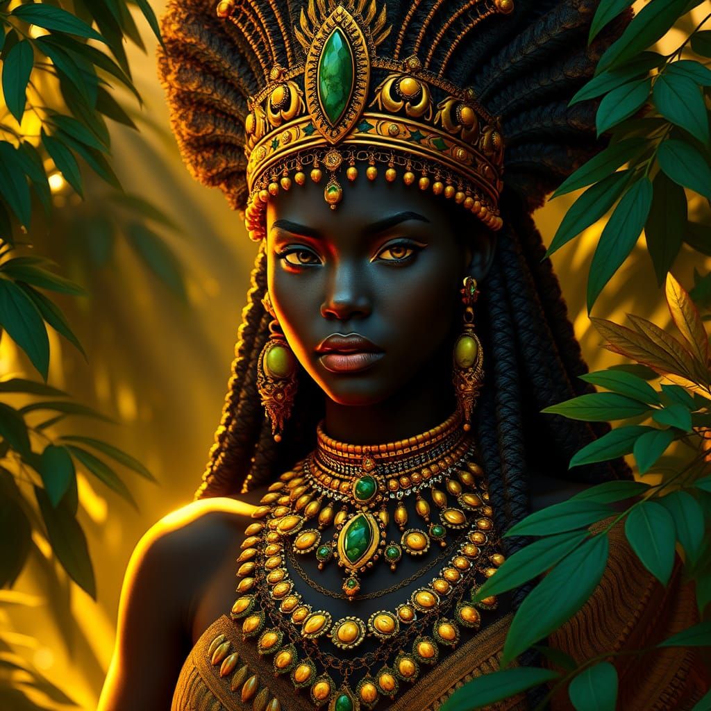 Regal African Goddess in Fantasy Concept Art