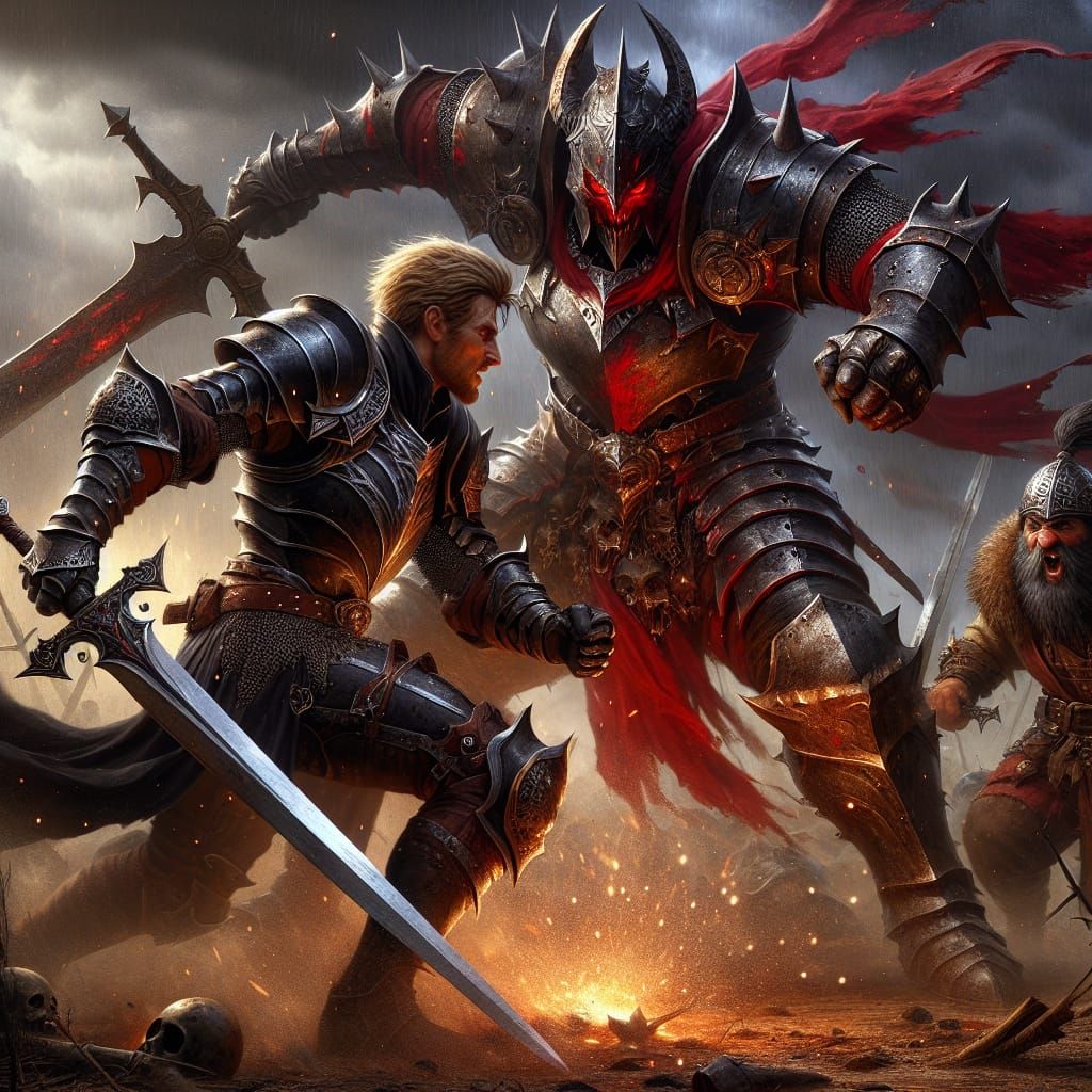 Epic Battle: Knight vs Red Knight in Barren Land