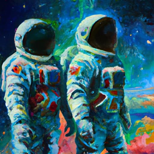 Astronaut in Space: Comic Book Impressionism