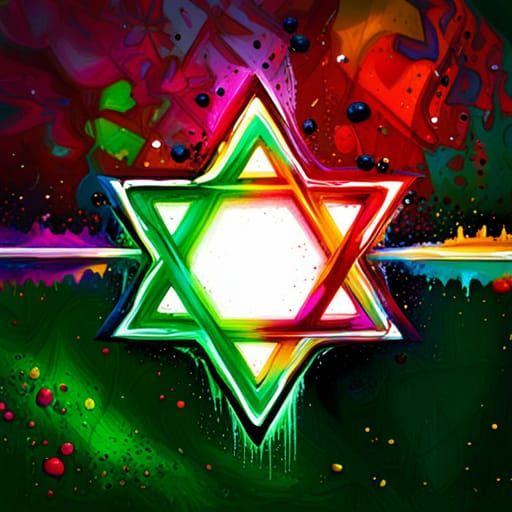 Star of David Border in Graffiti Art Style