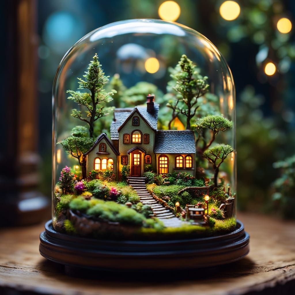 Tiny City in a Bottle: Miniature Diorama