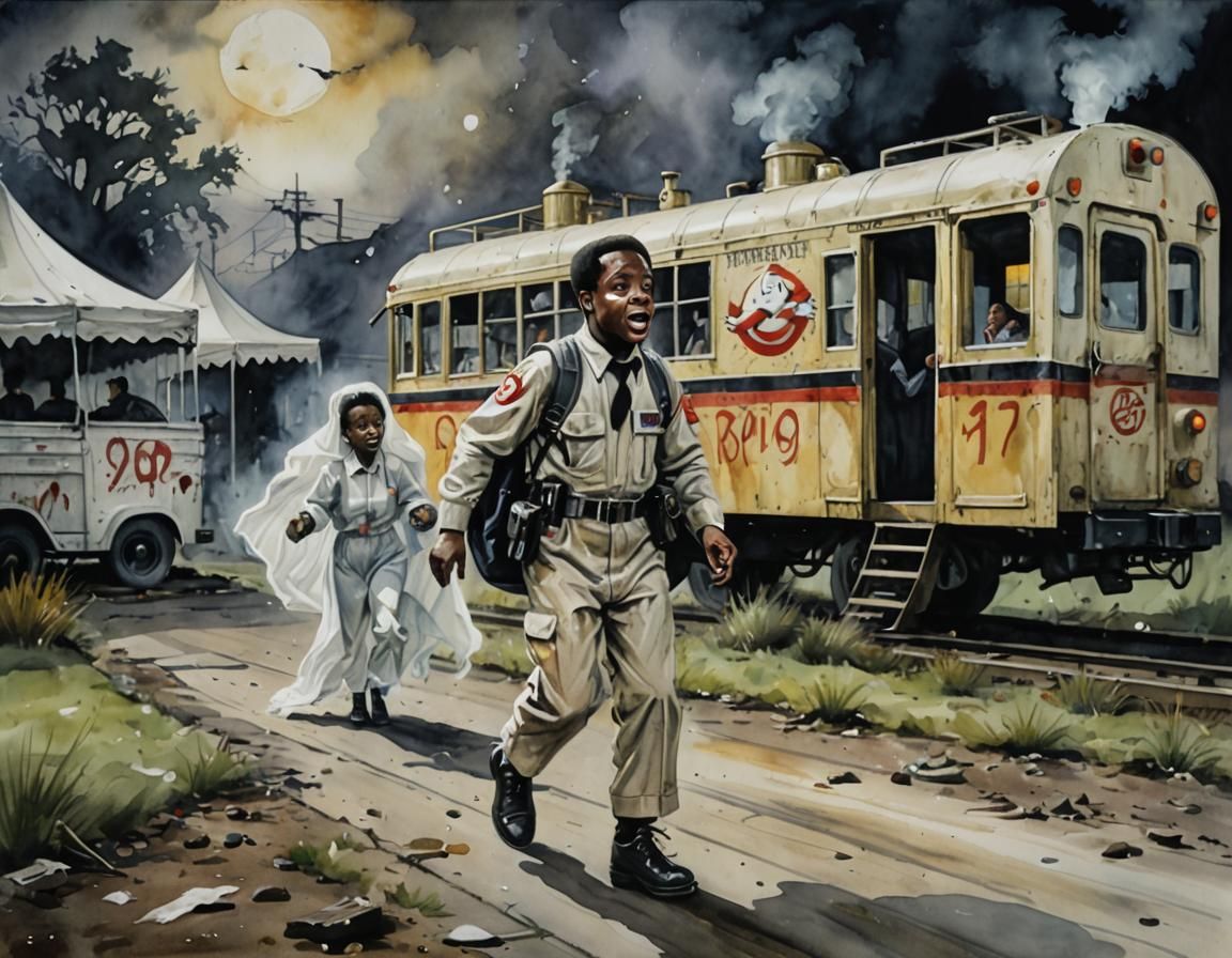 Gary Coleman Ghostbuster Watercolor