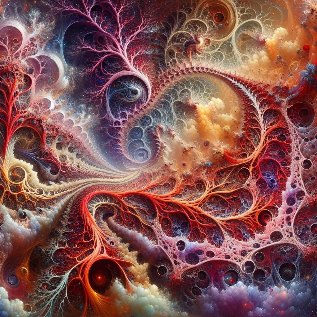 Mandelbrot Fractal Veins: High-Fantasy Concept Art