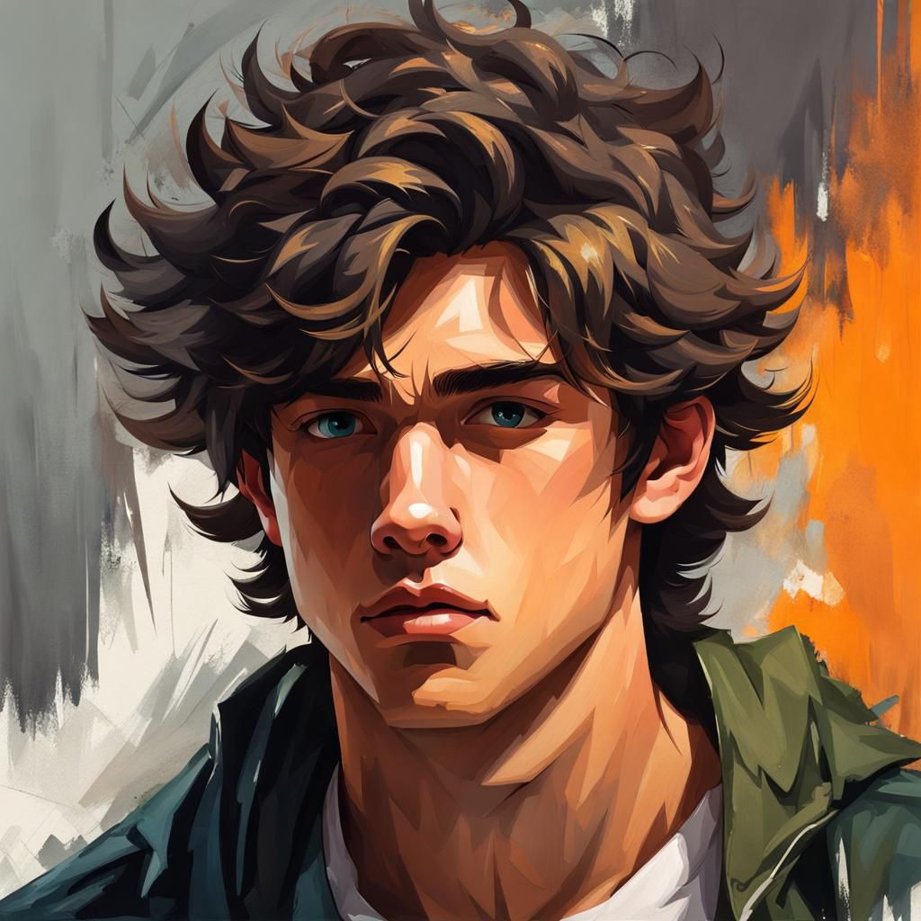 Teen Portrait in Ashcan School and Mannerism Style