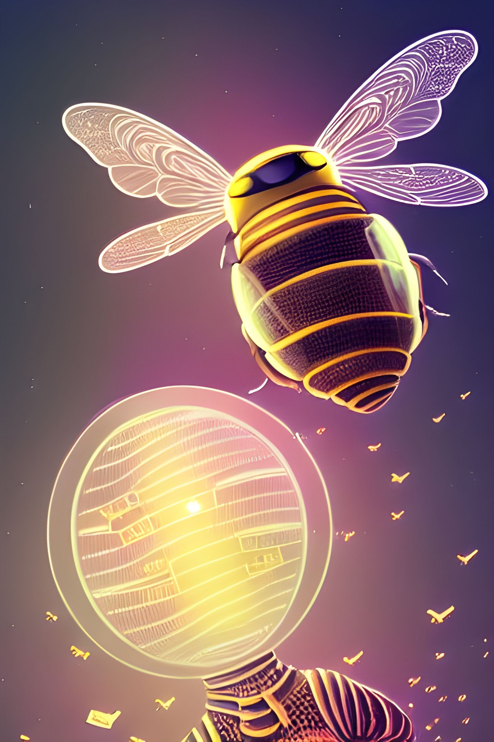 Cybernetic Beekeeper with Anthropomorphic Bees