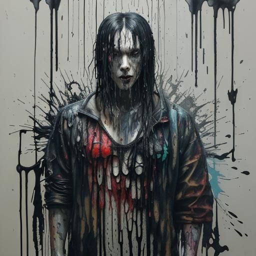 Dark Surreal Cyberpunk Horror in Mixed Media