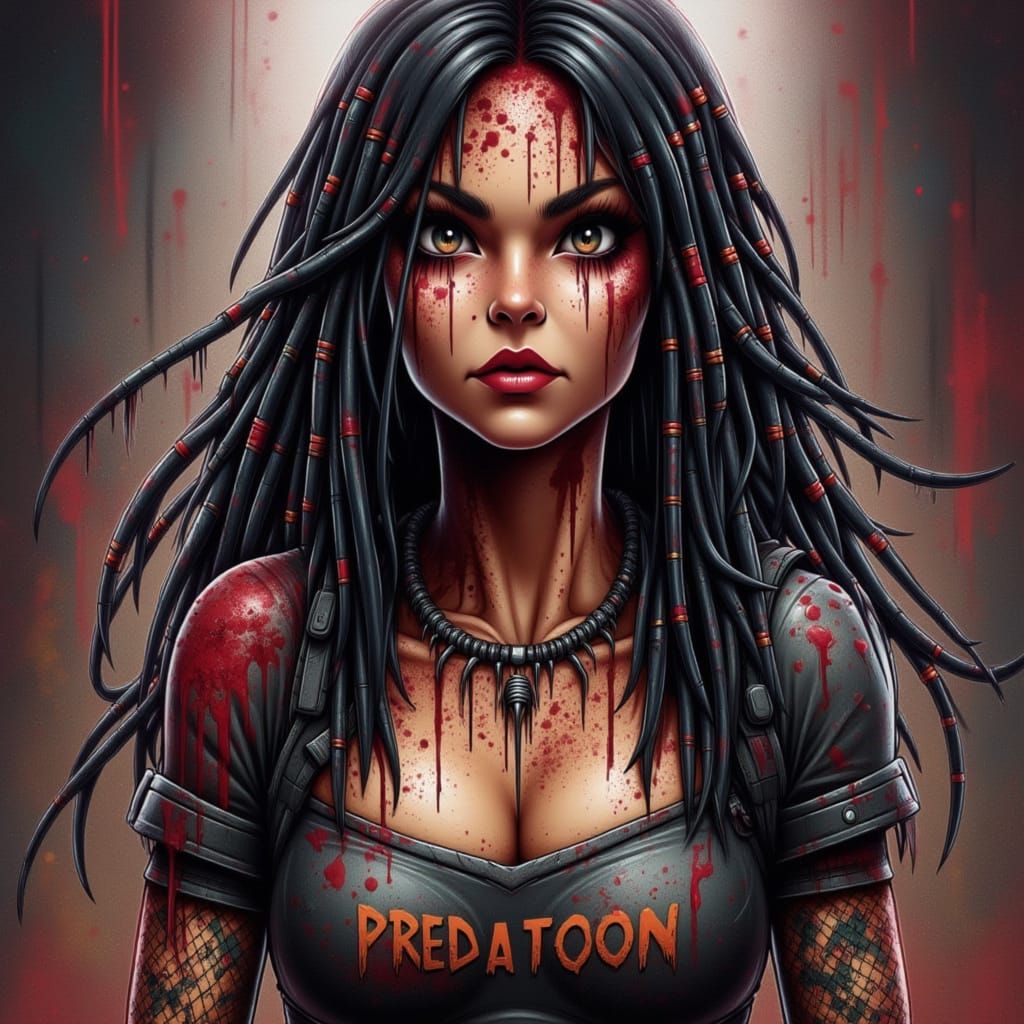 Attractive Woman With Flowing Hair in Sinister Style