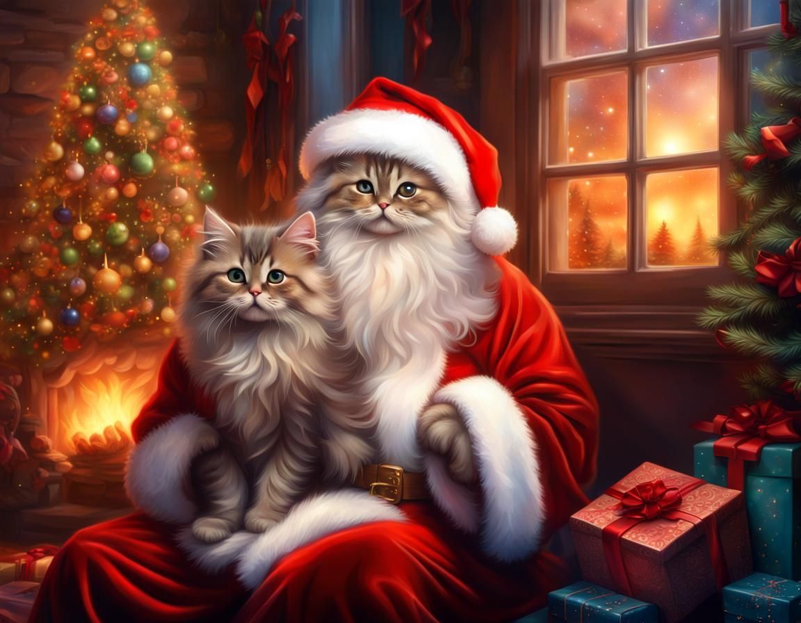 Cute Santa Kitten