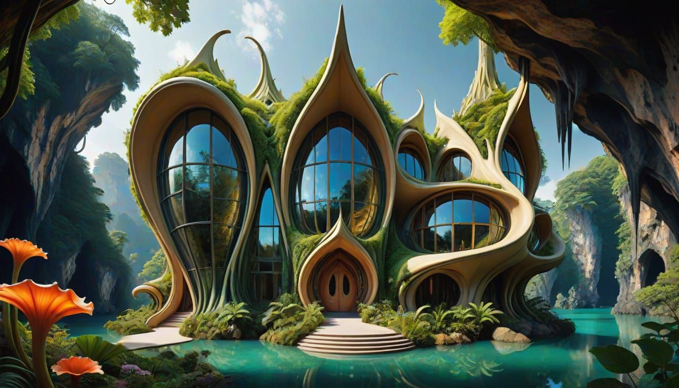 Futuristic lagoon house