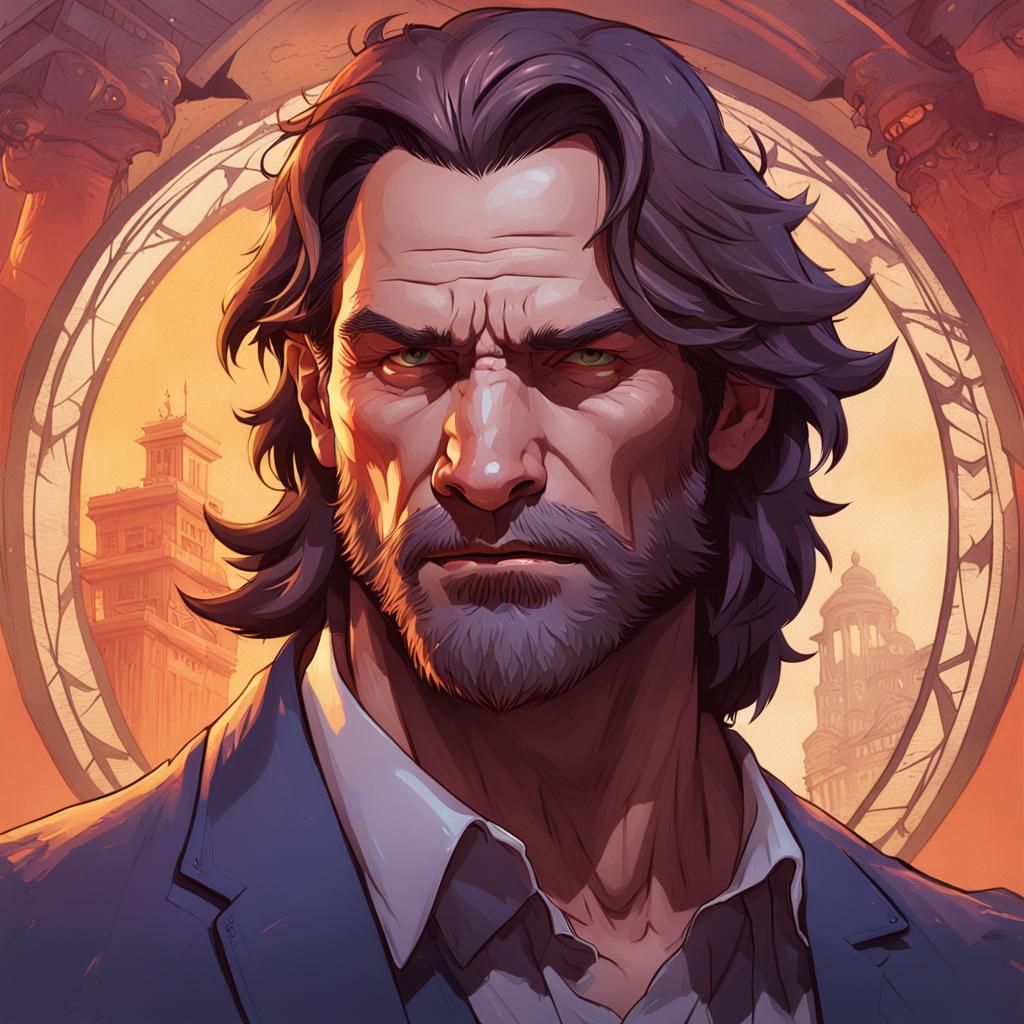Bigby Wolf Portrait in Hyperdetailed Style