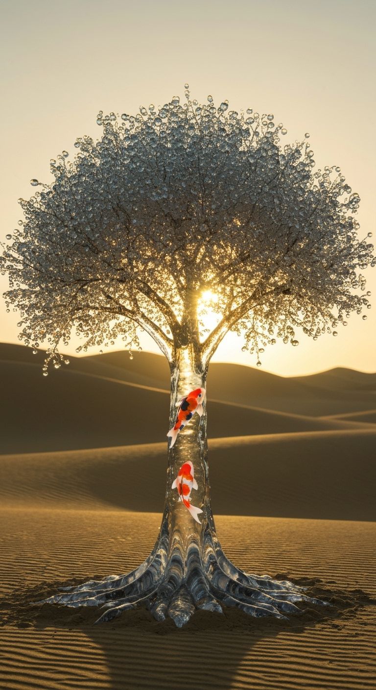 Water tree in the desert