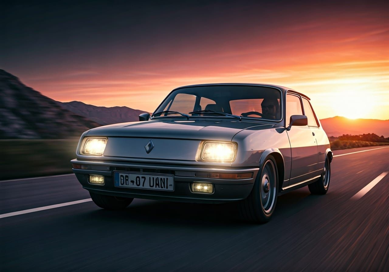 Renault Super 5 in Marseille: Dark Fantasy Concept Art