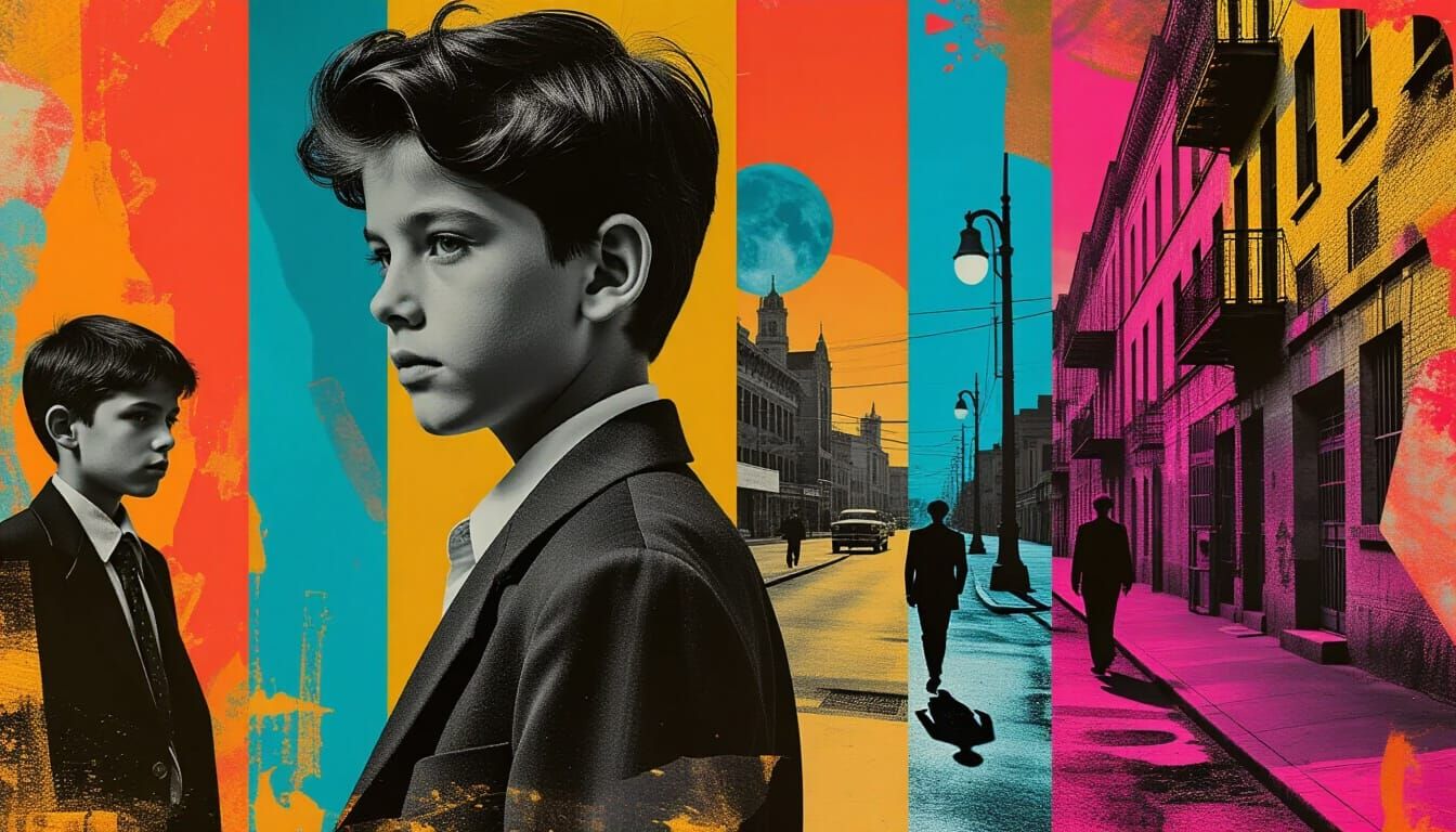 Surreal Urban Collage of Youthful Energy and Decay