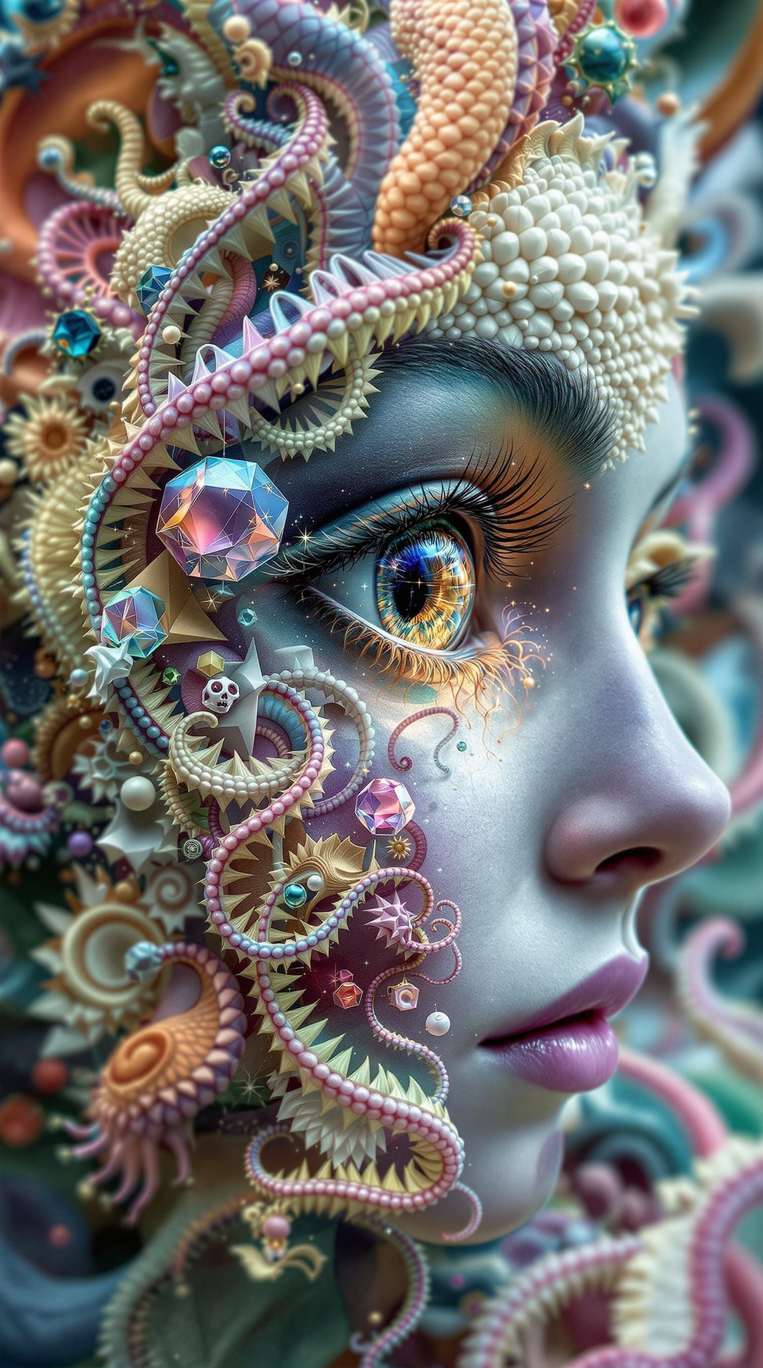 DNA Cubes in Hieronymus Bosch-Inspired Fractal Structure