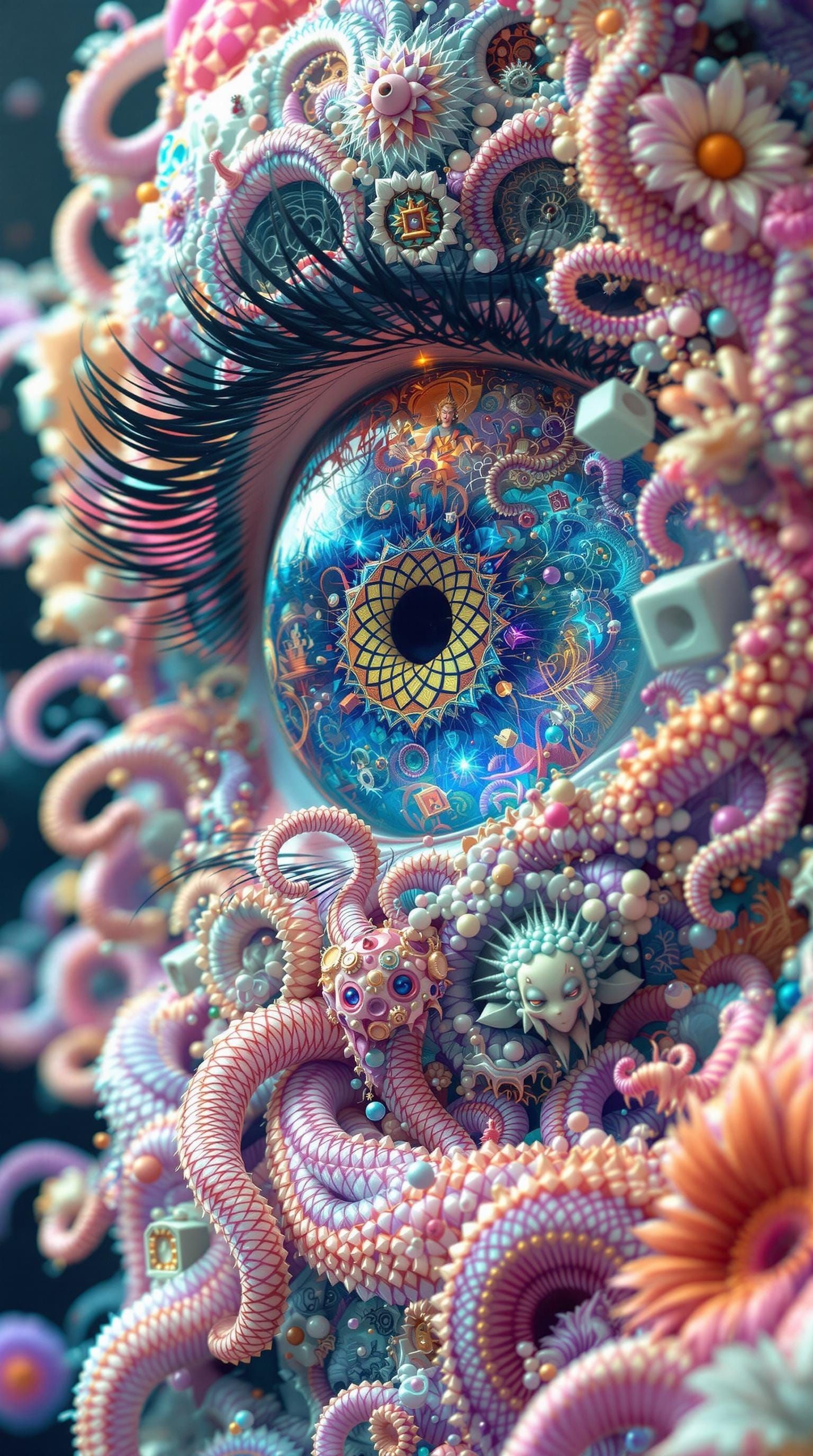 Bosch-Inspired DNA Cubes in Fractal Geometry