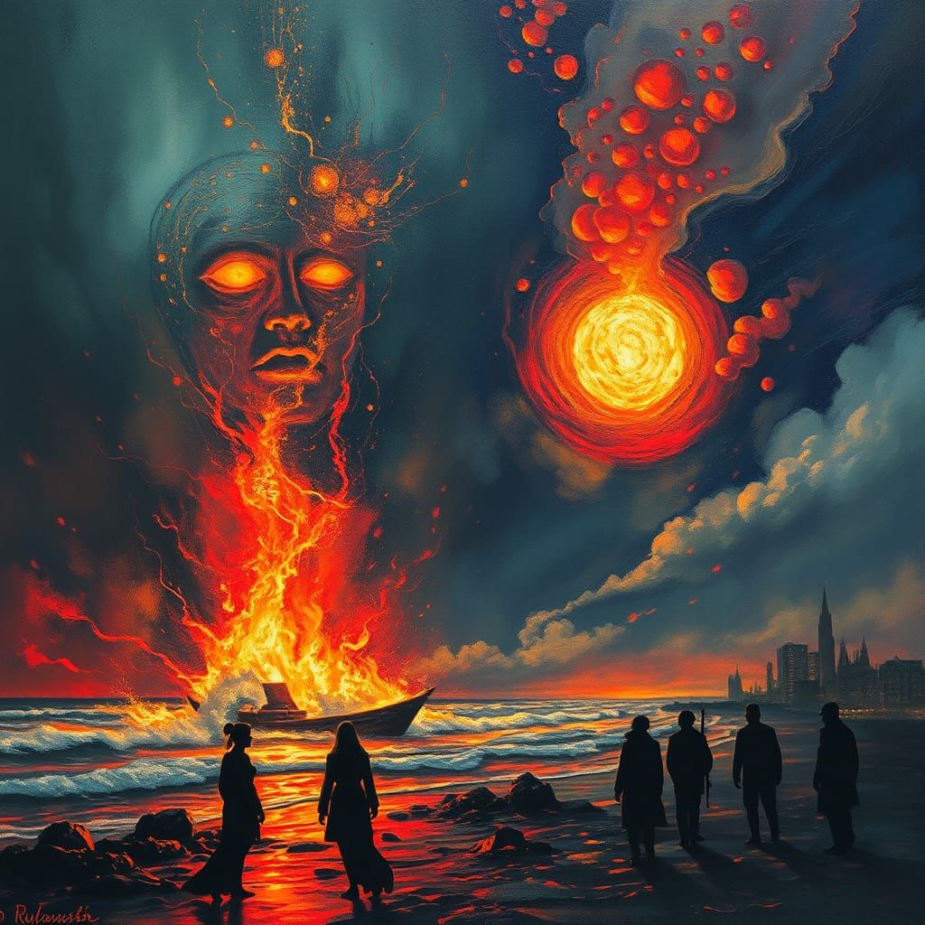 Surreal Batik: God's Face, Shore Ladies, Storm