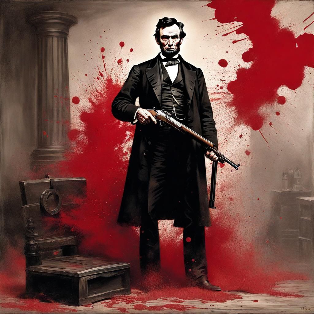 Sinister Lincoln Assassination Scene by Greg Rutkowski