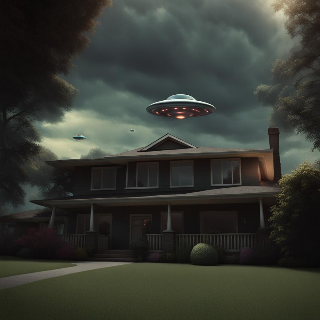 1960s UFO Sighting: A Cinematic Digital Painting
