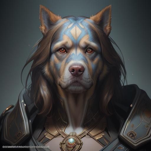 Hyperdetailed Dog-Man Portrait in Unreal Engine 5