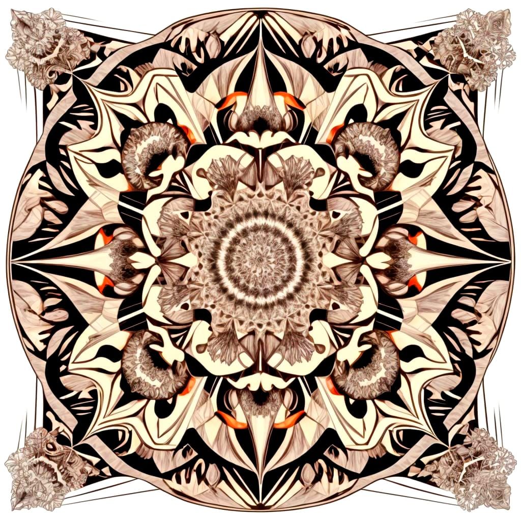 Abstract Vector Fractal Pig Mandala