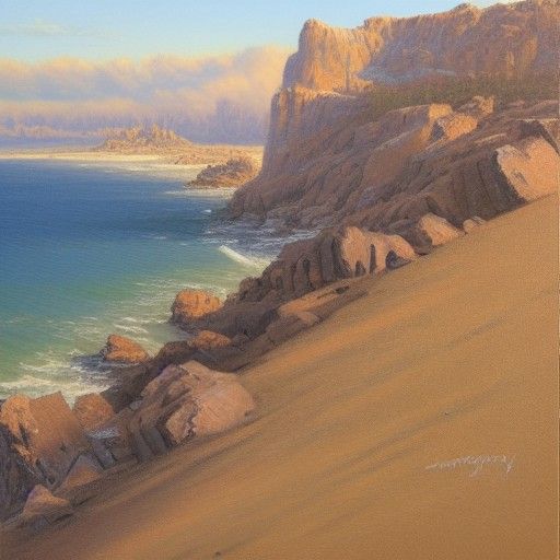 Classical Oil Painting of a Distant Horizon